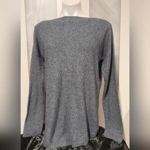 Talbots - Light & Dark Gray Boat Neck Knit Long Sleeve Pullover Sweater, Sz Med